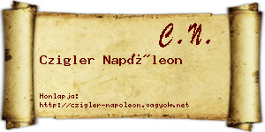 Czigler Napóleon névjegykártya
